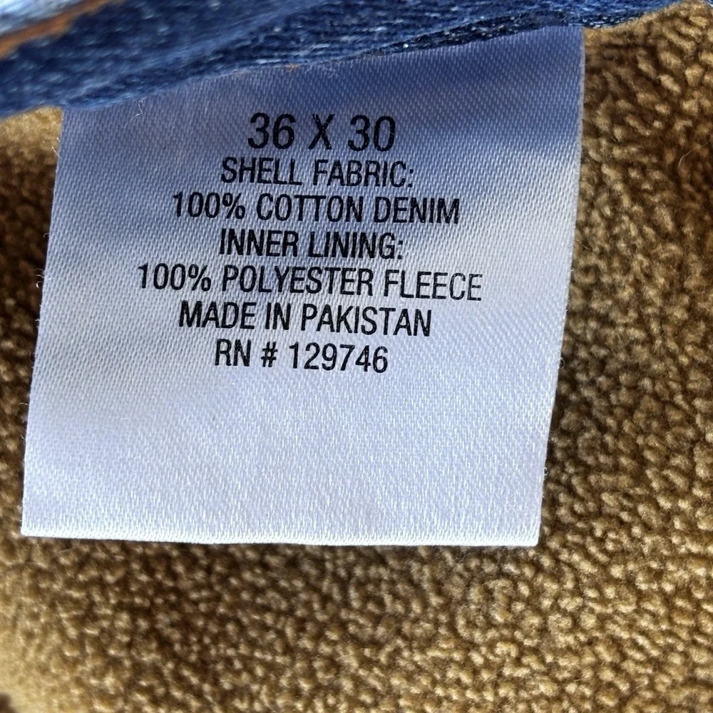 C.E. Schmidt Workwear Fleece Lined Denim Jeans‎ Mens 36x30 Insulated